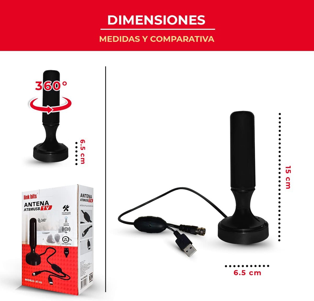 Antena amplificada LB HD AT-02