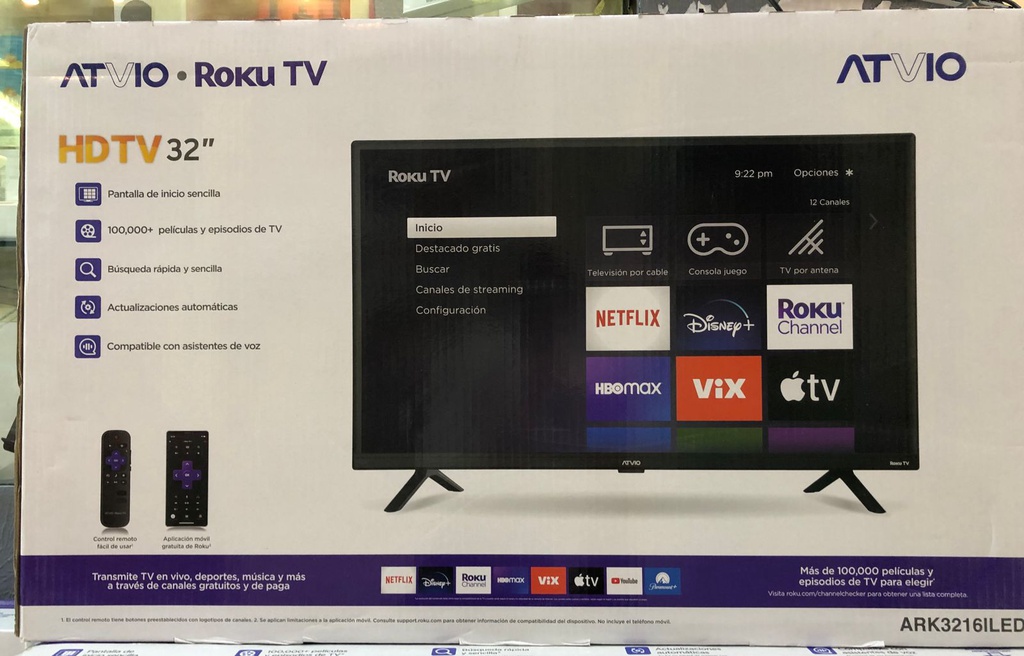 Pantalla de TV smart Atvio Roku TV ARK3216ILED