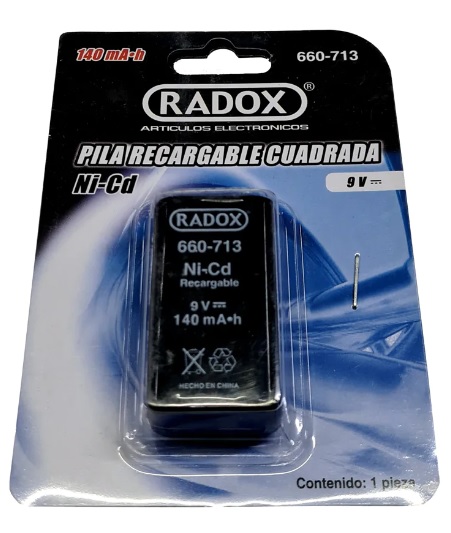 Pila recargable cuadrada 140mAh 660-713 Ni-CD