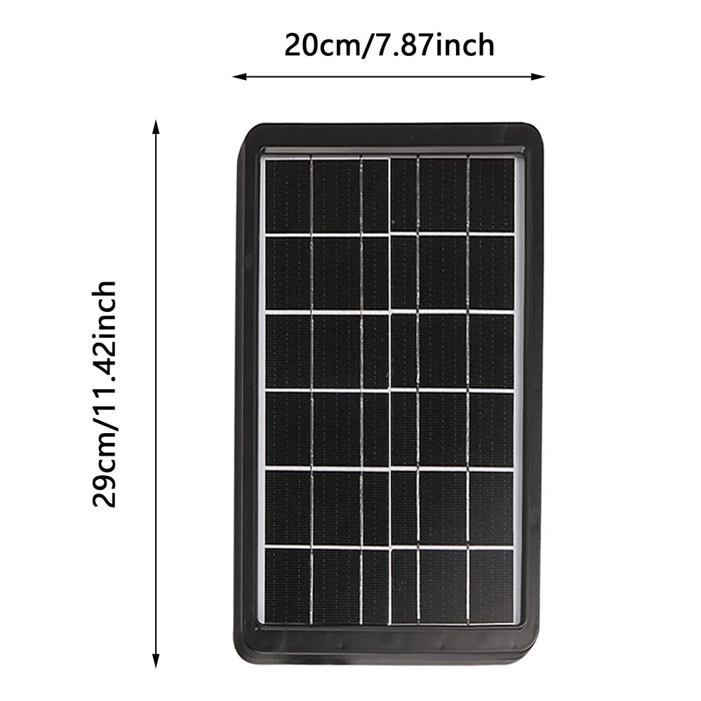 Panel solar 6v 8w salidas V3, V8, tipoC y 2xplug