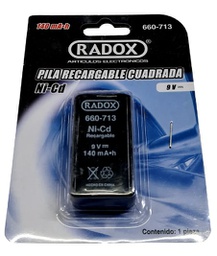 Pila recargable cuadrada 140mAh 660-713 Ni-CD